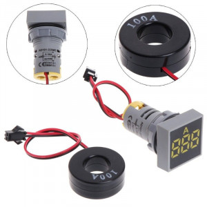 LED ampermetar 0-100A 22mm žuti AD101-22AMS - Img 7