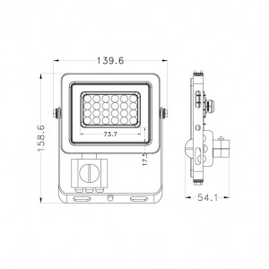 LED reflektor sa PIR senzorom 20W beli - Img 2