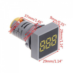 LED voltmetar 60-500VAC 22mm žuti - Img 2