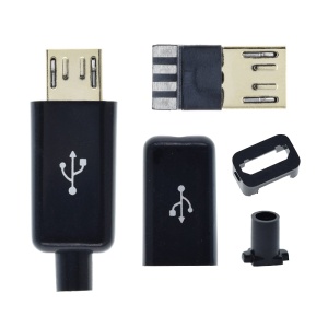 Micro USB muški konektor za lemljenje sa 5-pin kućištem (DIY komplet) - Img 2