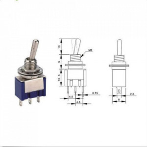 MTS-102 Mini Preklopni Prekidač sa 3 pina ON-ON 6A/125V SPDT - Img 2