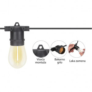 Niz LED sijalica 15 komada 15m solarni - Img 2