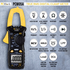 PCWork PCW05A Digitalna Amper Klešta AC/DC True RMS – 600A / 600V - Img 5