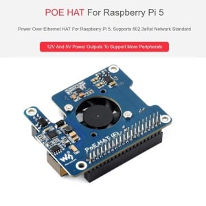 PoE (Power Over Ethernet) HAT (F) za Raspberry Pi 5 sa ventilatorom i hladnjakom - Img 3