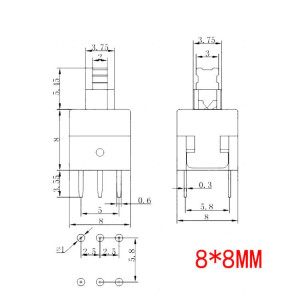 Prekidač za PCB montažu 8x8x13mm - Img 2