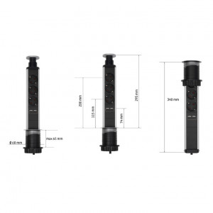 Produžni kabl 3xšuko+2xUSB-A stoni 1.4m - Img 2