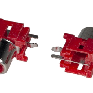 RCA Ženski Konektor za PCB - Crveni, Horizontalni (Činč utičnica 90°)