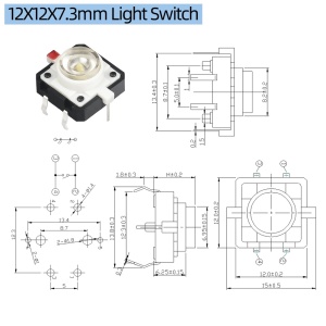 Taster za PCB montažu 12x12x7.3mm LED plavi - Img 3