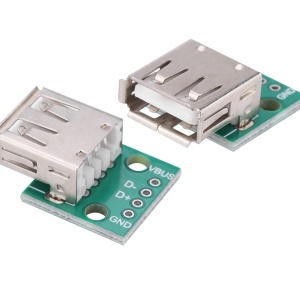Ženski USB A na DIP Adapter Pločica za lemljenje (4 pina, 2.54mm) - Breakout Modul za Prototip Ploče