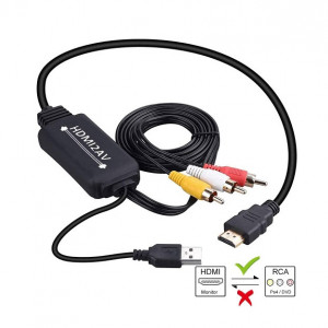 Adapter HDMI M-3xRCA M (AV konvertor) sa USB napajanjem