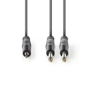 Audio kabl 2x 6.35mm (banana) na 3.5mm stereo – Metalni konektori – 3m - Img 2