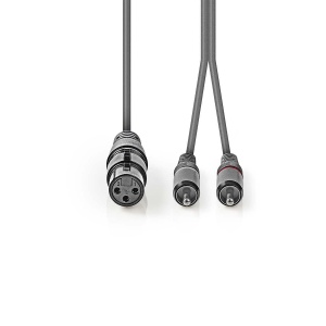 Balansirani Audio Kabl XLR (ženski) na 2x RCA (muški) - 3m - Img 2