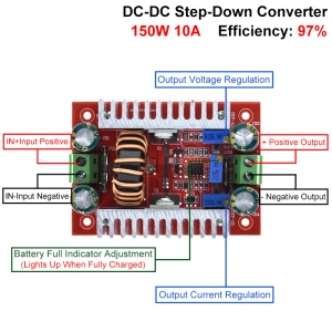 DC-DC Step Down Buck Konvertor 150W 10A Podesivi Regulator Napona i Struje CC/CV - Img 3