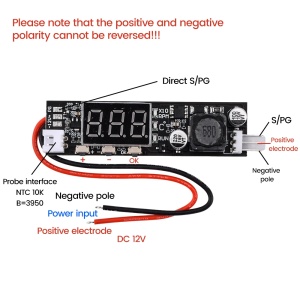 Digitalni PWM Regulator Brzine i Temperature 2-3 Wire Ventilatora 12V - sa LED displejom i NTC B3590 Sondom - Img 10