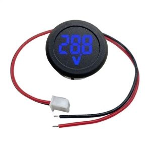 Digitalni ugradni DC voltmetar 4V-100V okrugli - Plavi