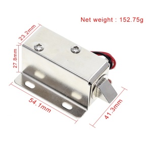 Elektromagnetna Solenoid Brava 12V 600mA (54x41x28mm) - Elektronska Brava sa Jezičkom za Ormariće i Fioke - Img 2