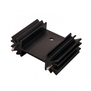 Hladnjak aluminijumski za TO-220 / TO-247 (25x34x12mm) sa iglicama za PCB - Crni Eloksirani