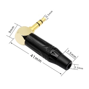 Klink konektor 3.5mm ST M za kabl ugaoni metalni zlatni - Img 4