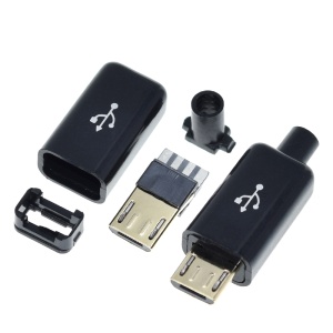 Micro USB muški konektor za lemljenje sa 5-pin kućištem (DIY komplet) - Img 1