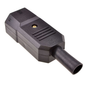 Naponski konektor IEC C14 muški za kabl 10A 250V Crni - Strujni utikač za računar / UPS - Img 2