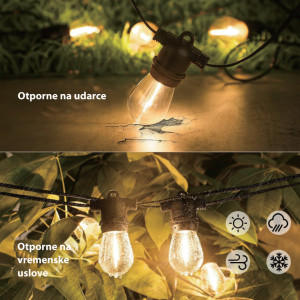 Niz LED sijalica 15 komada 15m solarni - Img 3
