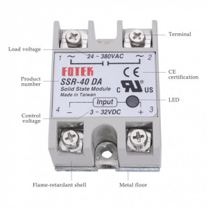 Poluprovodnički Solid State Relej Fotek SSR-40 DA 40A (3-32VDC / 24-380VAC) - Img 6