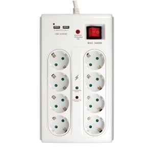Produžni kabl 8xšuko+2xUSB-A sa prenaponskom zaštitom 3.0m - Img 2
