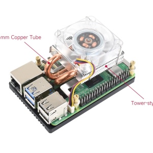 RaspberryPi 5 Low-Profile ICE Tower CPU Cooling Fan sa RGB LED osvetljenjem - Img 4