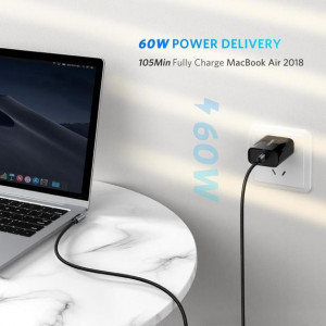 UGREEN USB-C na USB-C Kabl 60W 1m – Ugaoni 90 Stepeni (Crni/Sivi) - Img 4