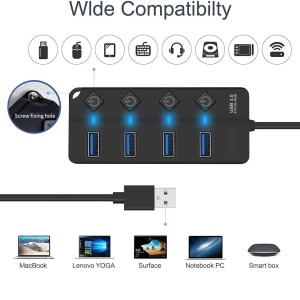 USB hub USB3.0 A M-4xUSB3.0 A F sa prekidačima 0.2m - Img 3