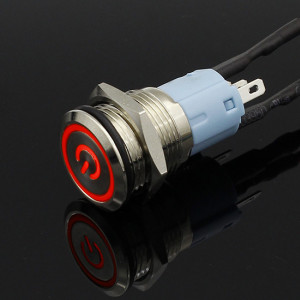 Vodootporni Metalni Taster 16mm sa LED Osvetljenjem 12V - Crveni LED Ring (IP65) - Img 5