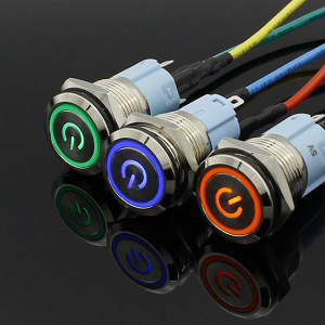 Vodootporni Metalni Taster 16mm sa LED Osvetljenjem 12V - Plavi LED Ring (IP65) - Img 7