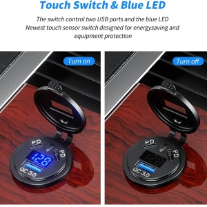 Vodootporni USB punjač USB3.0+2xPD (USB-C) - Img 2