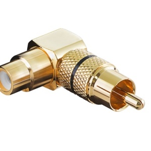 Adapter RCA M-RCA F ugaoni zlatni crni