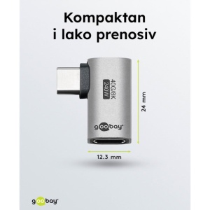 Adapter USB4.0 C M-USB4.0 C F ugaoni desni - Img 3