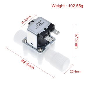 Elektromagnetni ventil za vodu i vazduh 12V DC 1/2" NC (Normalno Zatvoren) plastični - Img 2