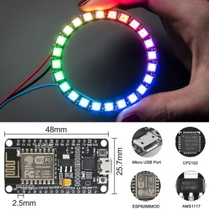 ESP8266 LED Ring Starter Kit - Pametni IoT Komplet sa Senzorima (Kompatibilan sa Arduino) - Img 3