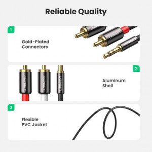 Kabl 3.5mm ST M-2xRCA M 3.0m ALU - Img 3