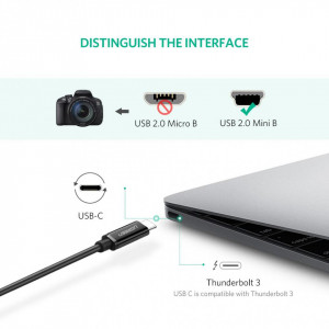Kabl USB C muški-mini USB B muški 1.0m - Img 3