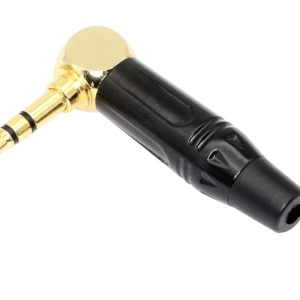 Klink konektor 3.5mm ST M za kabl ugaoni metalni zlatni