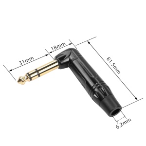 Klink konektor 6.3mm ST M pozlaćeni ugaoni - Img 4