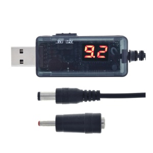 KWS-912V USB Step-Up Pretvarač Napona 5V na 9V / 12V sa Displejom - Kabl za Napajanje Rutera preko Power Banka - Img 3