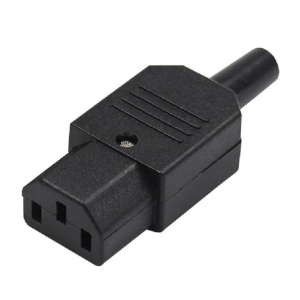 Naponski konektor IEC C14 ženski za kabl 10A 250V Crni - Strujna utičnica za računar / UPS