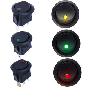 Okrugli prekidač sa LED diodom beli - Img 3