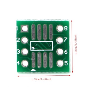 PCB Adapter SMD na DIP8 (SOP8, SSOP8, TSSOP8) - Dvostrani Adapter 1.27mm / 0.65mm - Img 4