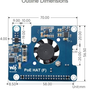 PoE (Power Over Ethernet) HAT (F) za Raspberry Pi 5 sa ventilatorom i hladnjakom - Img 6