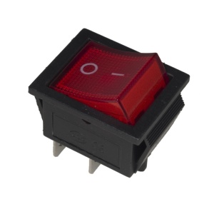 Prekidač 30X22mm 2xon-off 16A 250VAC crveni