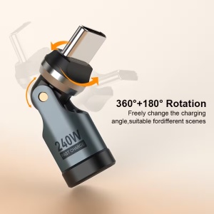 Rotirajući USB-C na USB-C Adapter 240W PD – 540° (180°+360°) - Img 6