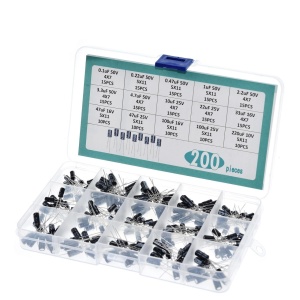 Set elektrolitskih kondenzatora 200 komada u kutiji (0.1uF - 220uF, 10V-50V)