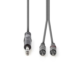 Stereo Audio Kabl 6.35mm na 2x RCA (Činč) - Metalni konektori - 1.5m - Img 2
